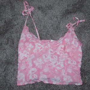 Elegant Pink Floral Camisole Top